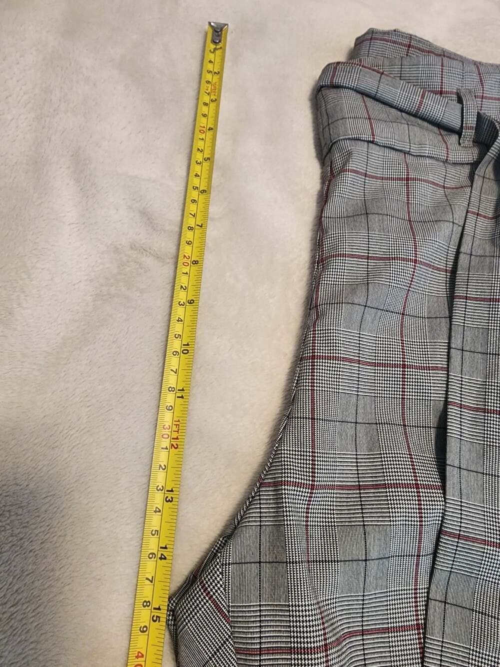 Dynamite Plaid Paperbag Waist Trousers Grey office wear Academia - Picture 11 of 11